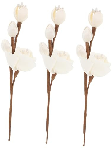 HAMPPLIES 3pcs Rice Paper Flower Diffuser Sticks for Home Essential Oil Aroma Refill Seamless Fragrance Integration for Bedroom Bathroom Office Versatile Perfume Reeds
