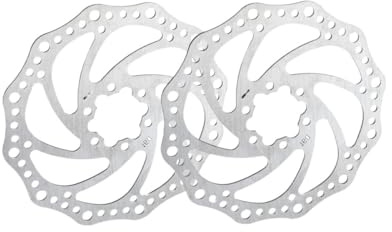 Cykelbromsskiva 160 mm med 6 bultar (2 st), rostfria skivor kompatibla med mountainbike, racercykel och de flesta cyklar (002 2 st)
