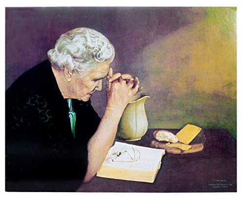 Dicksons Praying Wise Woman Over Bible Taupe Tones 10 x 13 Chipboard Wall Sign Plaque