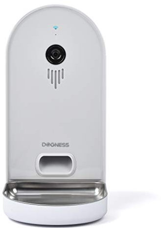 DOGNESS Smart CAM - Comedero automático con cámara, micrófono y Altavoz, Control de Aplicaciones, Color Gris