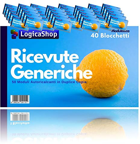 LogicaShop Modulistica - Bloc de recibos genéricos de doble copia autocopiante, bolletario, quietanzas, pago general, bloc de recibos genéricos Entregas, libretas de pago (40)