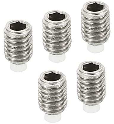 PATIKIL M3x4mm Grub Screw, 5Pcs Hex Socket Head Nylon Cup Point Set Screws