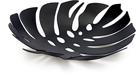 Balvi Corbeille à Fruits Monstera Couleur Noir Objet Deco avec Cette Plante à la Mode Métal