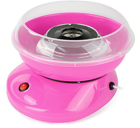 Zuckerwattemaschine, Cotton Candy Maschine, Bonbonmaschine aus Baumwolle, elektrisch, Candy Floss Maker 450 W, mit Zubehör für Geburtstag, verschiedene Partys, Größe: 27 x 26 x 18 cm (Rosa)