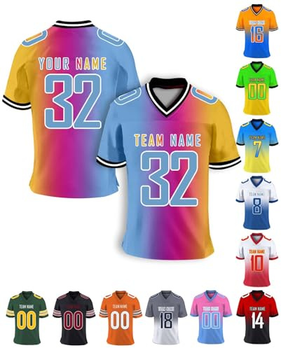 Maglia da football americano personalizzata con nome della squadra e numero, maglie da allenamento personalizzate per uomini, ragazzi, donne e bambini, Colore 20, L