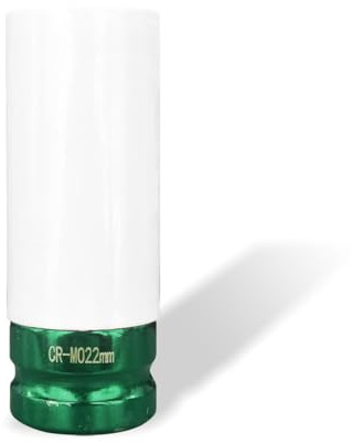 1/2 Drive 22 mm Lug Nut Impact Socket, Non-Marring Deep Lug Nut Socket, Thin Wall Wheel Rim Protector Sleeved Socket (22mm/0.9inch)