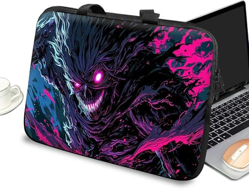 Custodia universale per computer portatile da 10, con maniglia e cerniera, borsa messenger per tablet da 7-10 pollici, per iPad/Notebook/eBook/Lettori, Devil