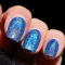 Blue Holographic Glitter Nail Polish, Shiny 3D Metallic Finish, Quick Dry Breathable Nail Varnish, High Gloss Mirror Effect, No Lamp Needed Gel Nail Polish for DIY Manicure at Home