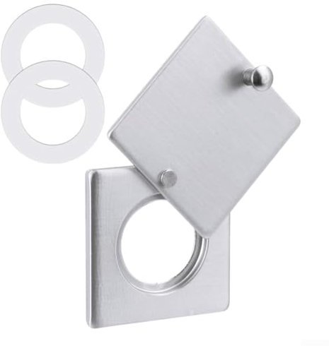 Eawfgtuw Spioncino quadrato con tappo di sicurezza per porta, in lega di zinco, design girevole, regolabile, per ingresso, bagno, patio (spazzolato)