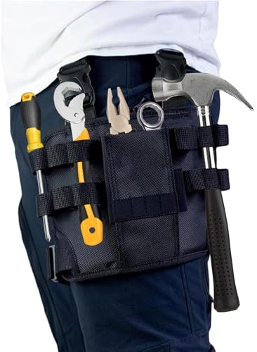 Werkzeugtasche Taille mit Gürtelclip Elektriker Werkzeuggürtel Gürteltasche Mehrere Taschen Werkzeug Holster Leinwand Werkzeugbeutel Aufbewahrungstasche für Handwerkzeuge
