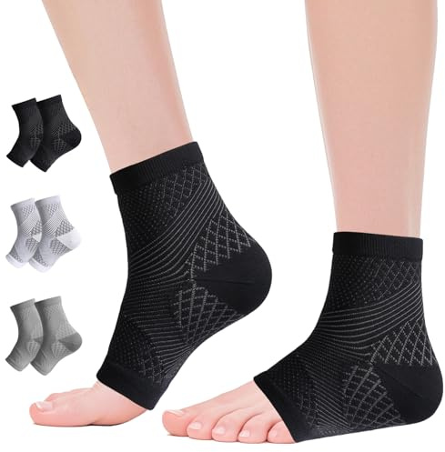 NuCamper 1 par Fotledsstöd, Ankelstöd för Stukad Fotled, Kompressionsstrumpor för Män och Kvinnor, Andas Fotled, Ankelbandage för Plantar Fasciit Smärtlindring Stöd för Akillestendonit Artrit Sport