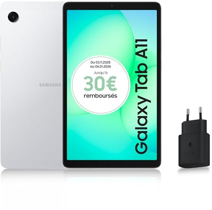 Samsung Galaxy Tab A11 8.7 WiFi 64GB, Android Tablet, RAM 4 GB, 3D Sound, Silver, 25W Fast Current Charger Included, ES Version