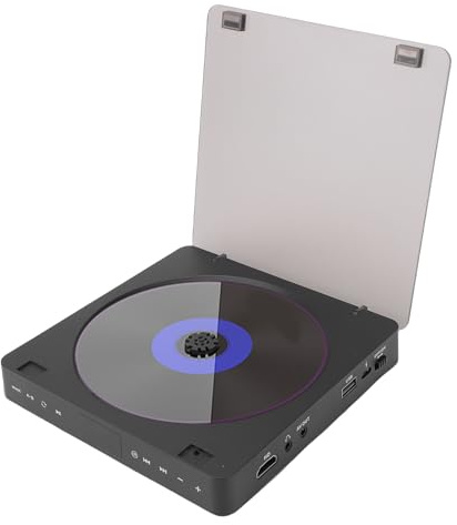 Asixxsix DVD-spelare för TV, 1080P HD Mini CD-spelare med HDMI AV-utgång Som Spelar Alla Regioner och Format, med USB TF-kortingång, Fjärrkontroll, Bärbar för Projektor