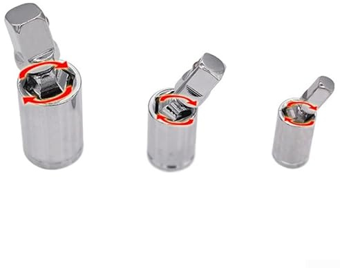 14 38 12 Juego de juntas adaptador de llave de carraca, ángulo de extensión, construcción de acero al cromo vanadio, adecuado para enchufes de 1/2, 3/8, 1/4 (3/8 pulgadas)