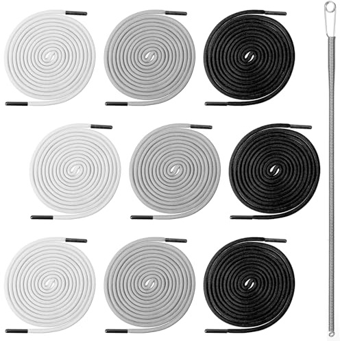 Replacement Drawstring Cord, 72 Inch 3XL Drawstrings for Sweatpants Shorts Pants Jackets Hoodies with Easy Threader Tool, Polyester Metal Tip (Gray, Black, White)