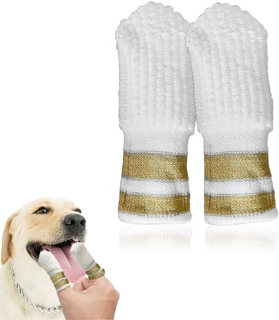 JOVYTH Cepillo de Dientes de Dedo para Perros y Gatos 2 Unidades, Silicona 360º Suave para Cuidado Dental de Mascotas, Higiene Bucal Cachorros, Marrón