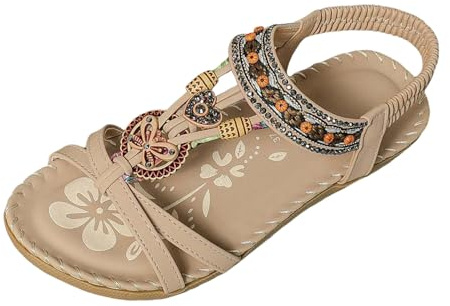Genérico Sandalias de verano para mujer elegantes y cómodas con separadores de dedos plantilla plana transpirable y tiras traseras ideales para playa y ocio