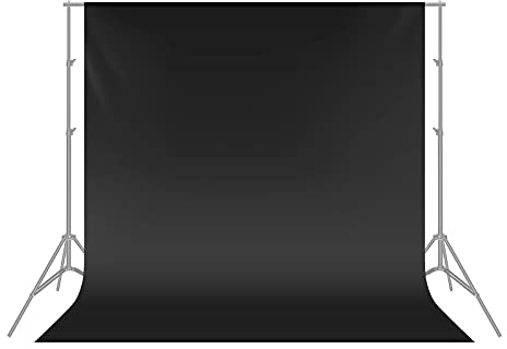 Neewer 6 x 9FT / 1,8 x 2,8 M Fotostudio 100% reines Muslin Faltbare Hintergrund-Hintergrund für Fotografie, Video und Fernsehen (Schwarz)