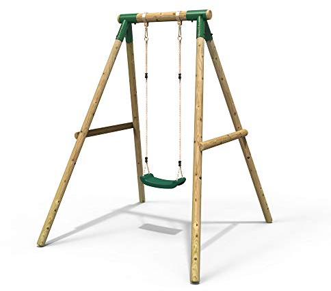 Rebo® Wooden Garden Swing Set - Solar | OutdoorToys | Kids' Outdoor Wooden Play Equipment for Gardens, Frame and Accessories Included, Weather Resistant