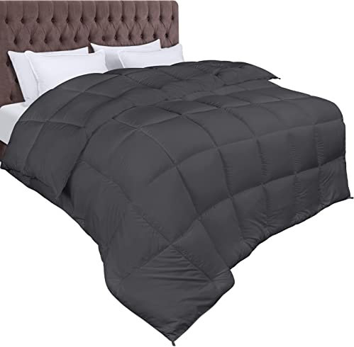 Utopia Bedding Edredón de Fibra 220x240 cm, Fibra Hueca siliconada, 370 gr/m² (Gris, Cama 135/150-220 x 240 cm)