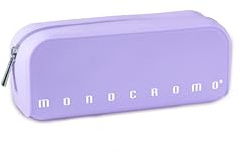 Pigna, Bustina trousse in morbido Silicone, Monocromo Pastel, 20x6x7.5 cm, Colore Viola delicato, Confezionato singolarmente