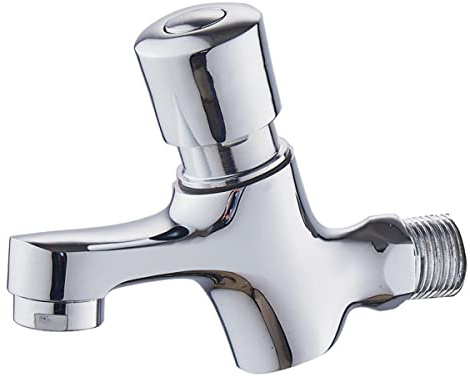 Rubinetto a muro con chiusura automatica a un foro per risparmiare acqua rubinetto freddo rubinetto in rame rubinetto di ritardo per lavabo pubblico Ktchen Bagno Giardino Patio Lavandino Rubinetti