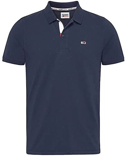 Tommy Jeans TJM Slim Placket Polo S/S herr, Twilight Navy, XL