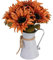 Flores artificiales de otoño, 7 girasoles en maceta de metal para centros de mesa, estantería, chimeneas, decoración otoñal del hogar, decoración de otoño para interiores y exteriores para un hogar