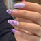 AKOFIC 24 Stück Press on Nails Kurz Mandel, Künstliche Nägel zum Aufkleben, Glossy Lila Fake Nails Herz Design, Kunstnägel Falsche Fingernägel mit Nagelkleber Aufkleber für Frauen