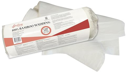 Sew Easy 100% Bamboo Wadding – Non-Allergenic,Anti-Bacterial,Premium Refined Batting Scrim,Machine Washable,Quilting,Home Décor,Bags,Wall Hangings,Doll Making,Applique– Crib Size 114 x 152cm 45 x 60”