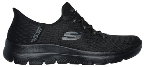 Skechers Damen Summits Diamond Dream Turnschuhe, Black Mesh/Gunmetal Trim, 40.5 EU Weit