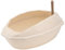 Kisangel Half-closed Enclosed Cat Litter Box Plastic Cat Toilet Hooded Litter Basin Pet Toilet Splashing Flap Box for Home