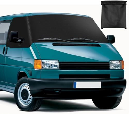 Cubierta de parabrisas de coche de repuesto para VW T4, 600D resistente al agua, protección solar, esterillas térmicas, anti-UV/helada/hielo/polvo (para VW T4, negro)