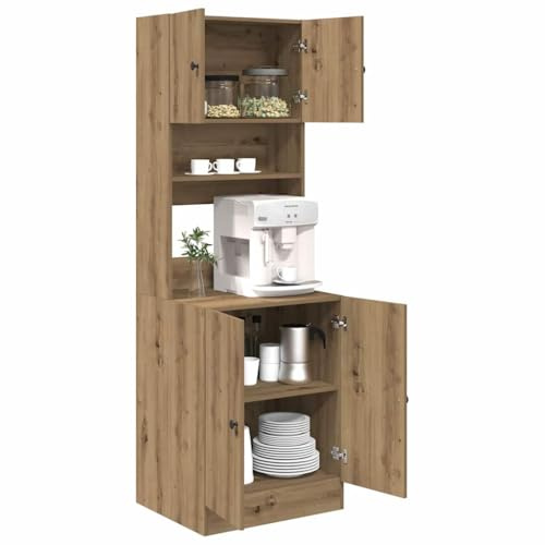 vidaXL Credenza da Cucina 2 PCS Rovere Artigianale 60 x 50 x 180 cm, Ampio Spazio, Mobile da Cucina Rettangolare Moderno, Organizer Chic per Sala da Pranzo, arredo Smart