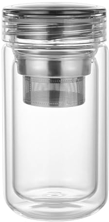 Generico Tazza da Tè - Bicchiere Trasparente Con Infusore | Tazza Termica Trasparente Con Grande Capacità Per Caffè Casa E Viaggio