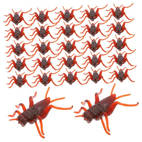 BESTonZON 50 Pezzi Grilli Finti in Plastica Simulazione Realistica, Giocattoli Scherzosi per Bambini, Modellini Insetti Piccoli per Scherzi di Pesce D’aprile e Giochi Divertenti