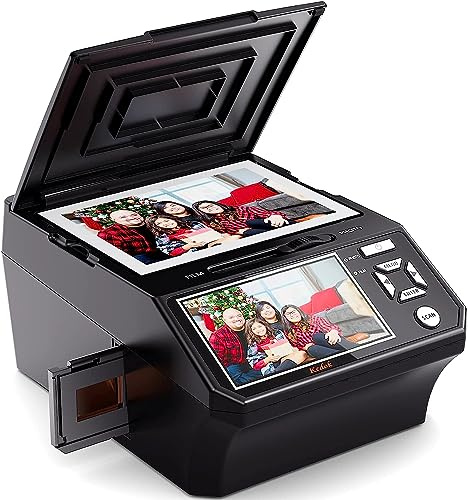 Film & Photo Scanner with 5 LCD Screen, Slide & Negative Scanner Converts 135/110 Negatives, Slides, Photos & Business Cards to 22MP Digital Images, Includes 8GB SD Card