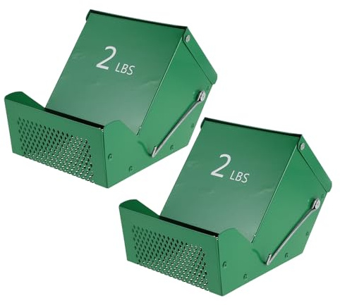 NOLITOY Juego de 2 Comederos Metálicos para Conejos con Tapa Dispensador de Comida para Cobayas y Chinchillas Cuenco para Jaula de Animales Pequeños Almacenamiento Cerrado para