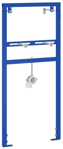 LoogCape Badrum, väggstöd, blå, 50 x 3 x 112 cm, justerbar höjd av stål med pulverbeläggning, platsbesparande, modern design för badkar, dusch, kakel, glas