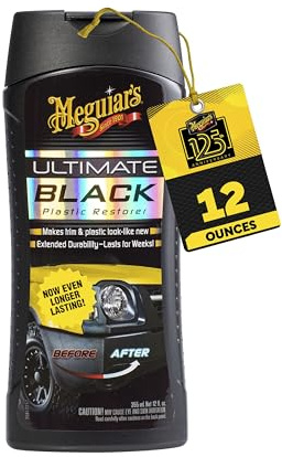 Meguiars ultimata svarta plaståterställare – återställer svarta plast- och blekta trimdelar samtidigt som de lägger till hållbarhet och UV-skydd – 12 oz
