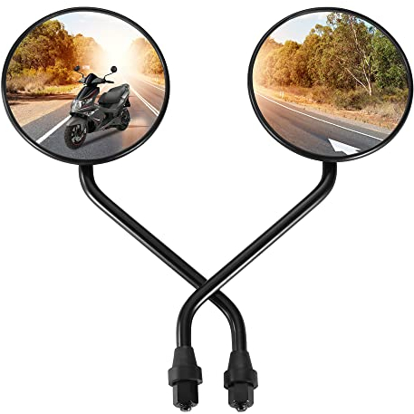 GOOFIT Espejos Retrovisores De PláStico Redondo Negro De 8 Mm Reemplazar Para 50cc 70cc 90cc 110cc 125cc 150cc 200cc 250cc ATV Scooter