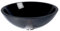 Art-of-Baan® Glas-Designwaschbecken I edles Waschbecken I hochwertiges Handwaschbecken in Schwarz I DIN Hahnloch & DIN Abfluss I Schwarzes Waschbecken aus Glas I Maße: 420 x420 x 140 mm