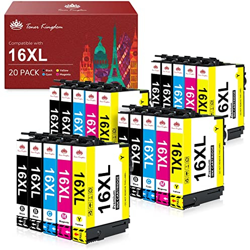 Toner Kingdom 16XL Druckerpatronen Kompatibel für Epson 16XL für Epson Workforce WF-2510 WF-2760 WF-2630 WF-2540 WF-2660 WF-2530 WF-2520 WF-2750 WF-2650 WF-2010 (8 Schwarz, 4 Cyan, 4 Magenta, 4 Gelb)