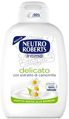 Neutro Roberts, Detergente Intimo Delicato, Detergente per l'Igiene Intima con Camomilla, 100% Naturale - Adatto a Pelli Sensibili, Per Donne e Bambini - Clinicamente Testato - Flaconi da 200 ml