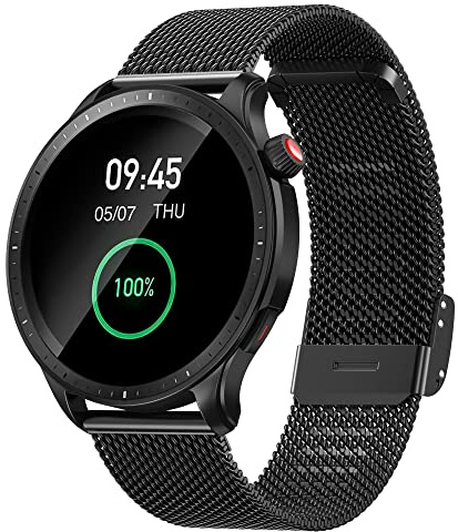 Hiseus Metallarmband Kompatibelt Med Amazfit GTR 4/3/2/2e/3 PRO, Rostfritt Stålnät Vävt Ersättningsarmband för Amazfit GTR-Serien/Stratos 3