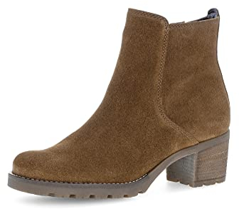Gabor Damen Ankle Boots, Frauen Stiefeletten,Moderate Mehrweite (G),Winterstiefeletten,Booties,halbstiefel,Cognac (Flausch),40.5 EU / 7 UK