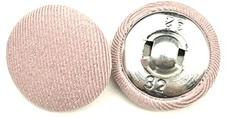 Lmlliang 15PC Pink Btriped Fabric Covered Sewing Buttons with Metal Shank,Striped Fabric Buttons for Clothes,Dress,Suits,DIY Projects,Sewing Accessories20mm