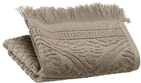 Vivaraise - Serviette invité Zoé – 30x50 cm – Tissu éponge 100% Coton Absorbant - Essuie-Mains, débarbouillette – Finition à Franges