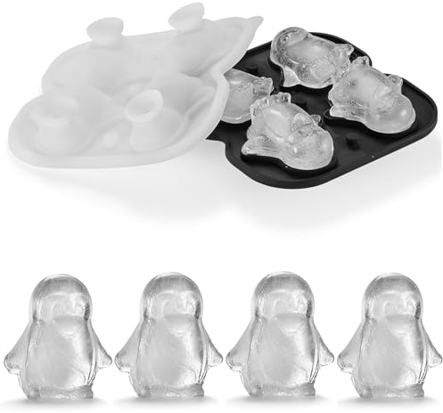 Yupneih silikon eiswürfelform Penguins ice cube tray,Spaß Formen ungerade Neuheit Niedlich große eiswürfelform silikon