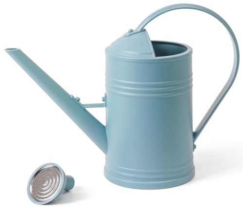 T4U 2L Plastic Watering Can Outdoor with Long Spout, Fine Mist Plant Mister Spray Bottle for House Plants, Modern Sprayer Bottle for Indoor Plants Garden Flowers (Blue)